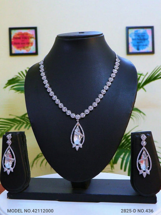 Classic Cz Jewelry Set with Earrings