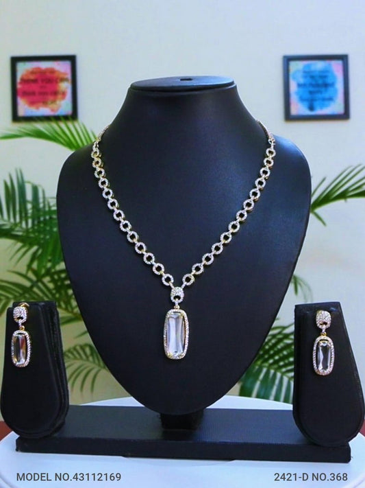 Classic Cz Jewelry Set with Earrings