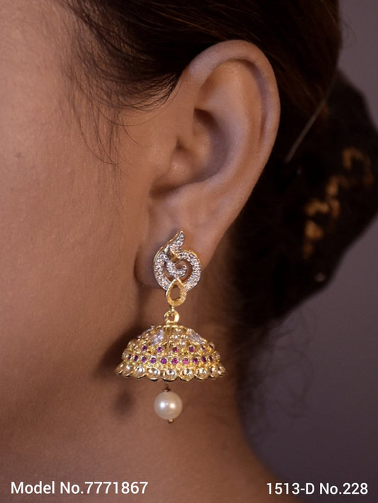 CZ Jhumka Earrings