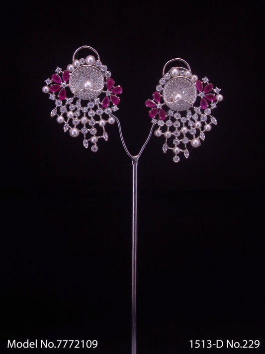 Cz Designer Long Earrings