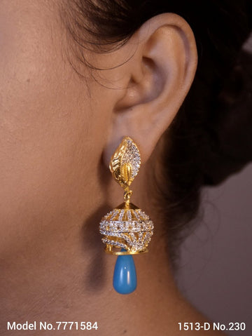 CZ Jhumka Earrings