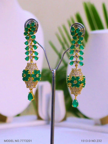 Cz Designer Long Earrings