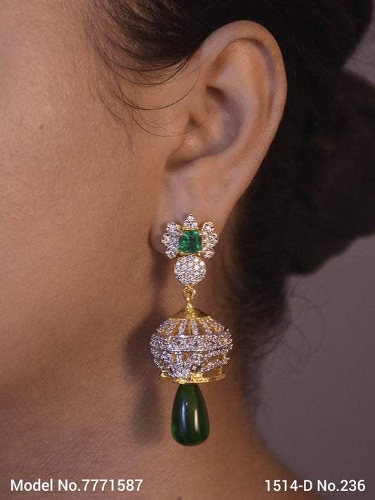 CZ Jhumka Earrings