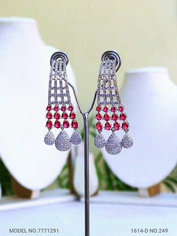 Real Zircon Long Fashion Earrings