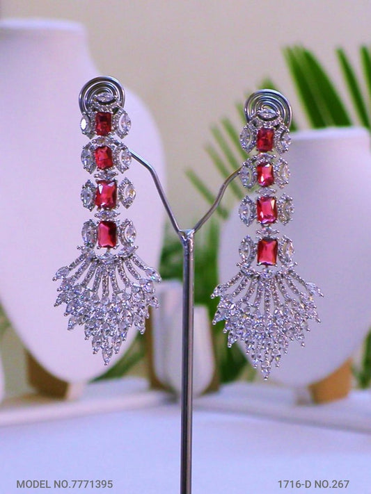 Cz Designer Long Earrings