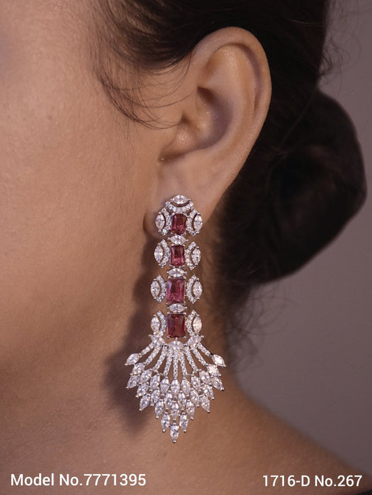 Cz Designer Long Earrings