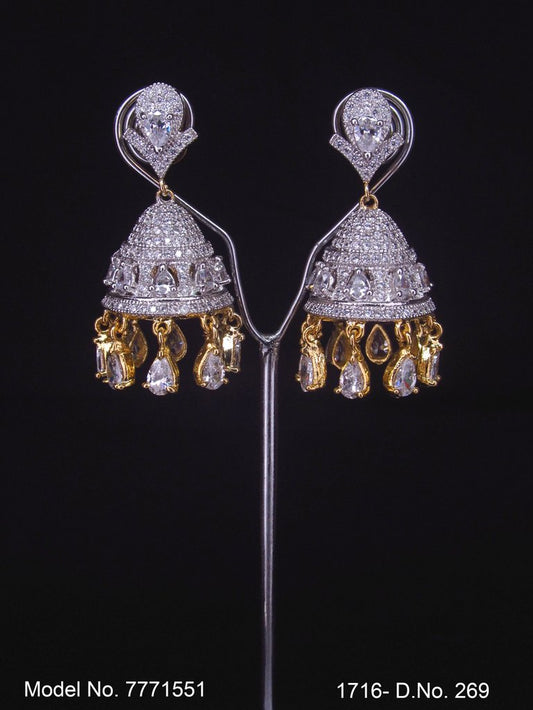 CZ Jhumka Earrings