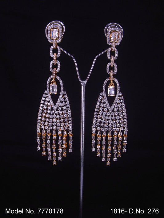 Cz Designer Long Earrings