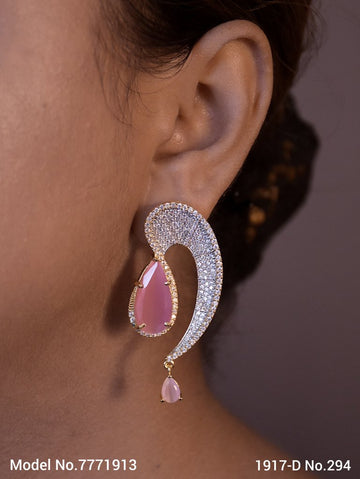 Cz Designer Long Earrings