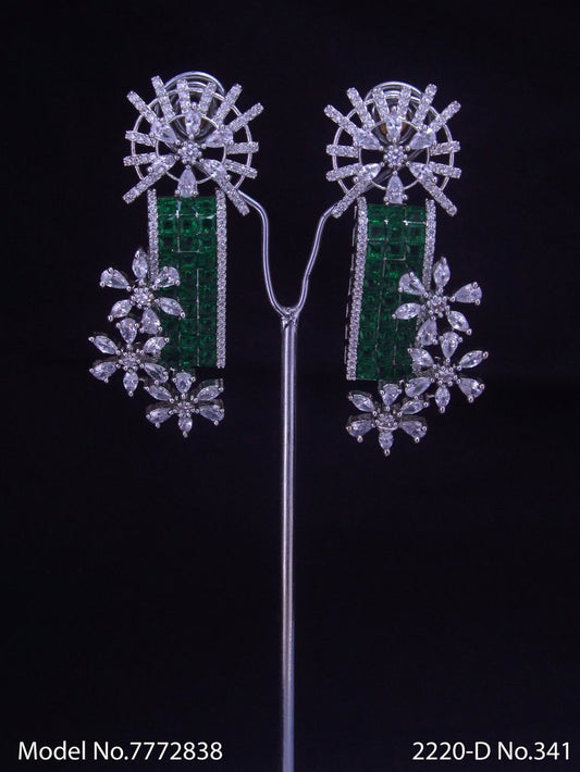 Cz Designer Long Earrings