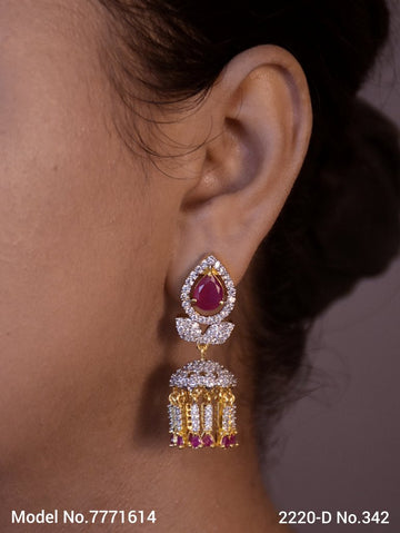 CZ Jhumka Earrings