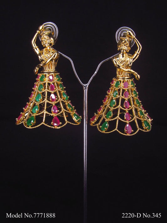 CZ Jhumka Earrings