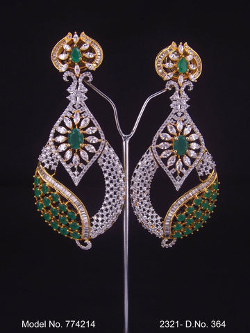 Cz Designer Long Earrings