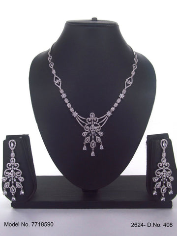 Classic Cz Jewelry Set with Earrings