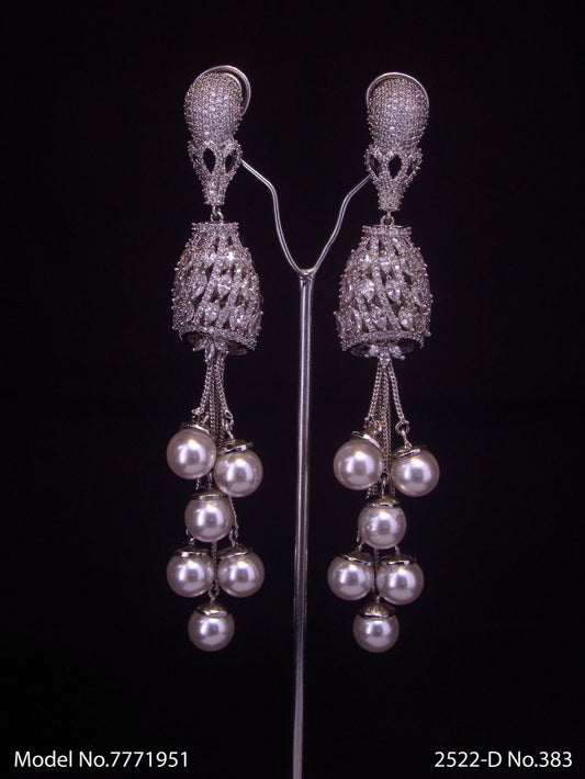 Cz Designer Long Earrings