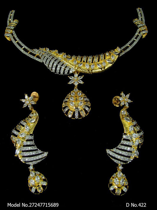 Classic Cz Jewelry Set with Earrings