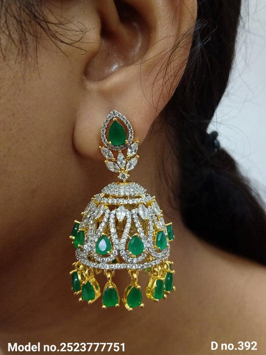 CZ Jhumka Earrings