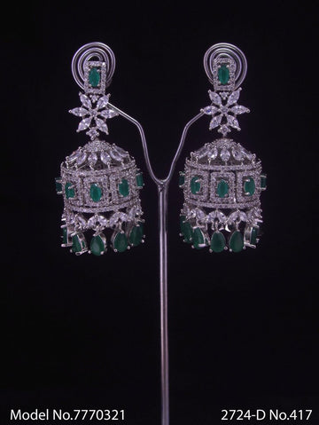 CZ Jhumka Earrings