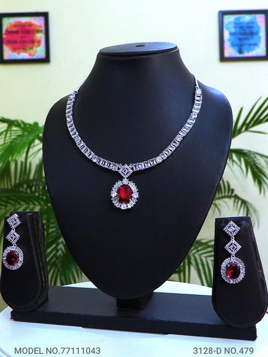 Classic Cz Jewelry Set with Earrings