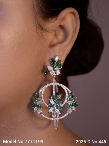 Cz Designer Long Earrings