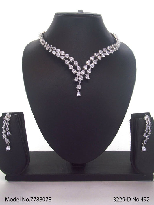 Classic Cz Jewelry Set with Earrings