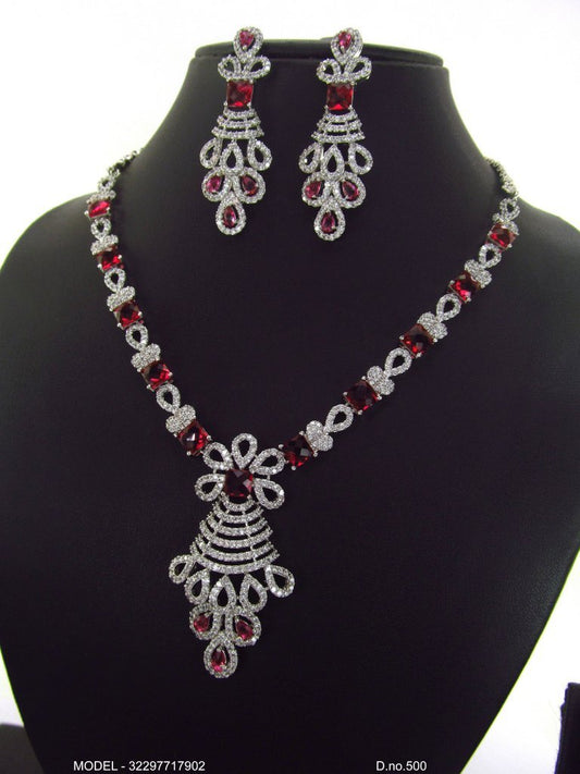 Classic Cz Jewelry Set with Earrings