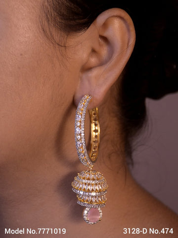 CZ Jhumka Earrings