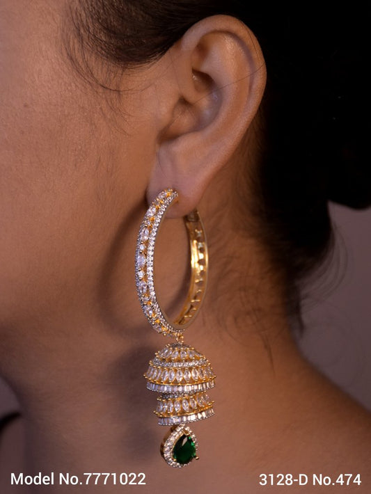 CZ Jhumka Earrings