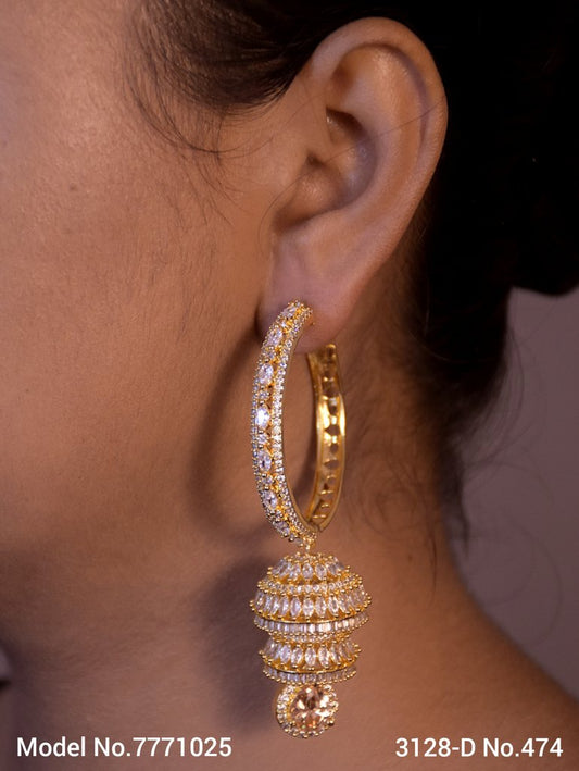 CZ Jhumka Earrings