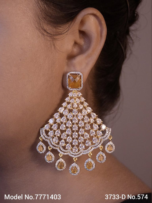 Cz Designer Long Earrings