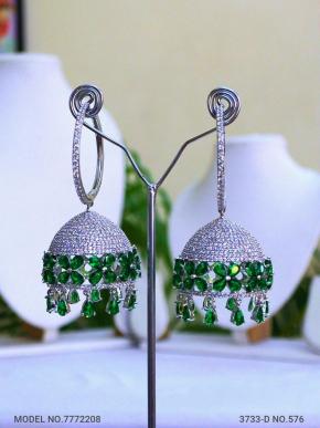 CZ Jhumka Earrings