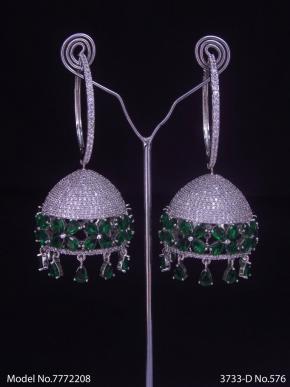 CZ Jhumka Earrings