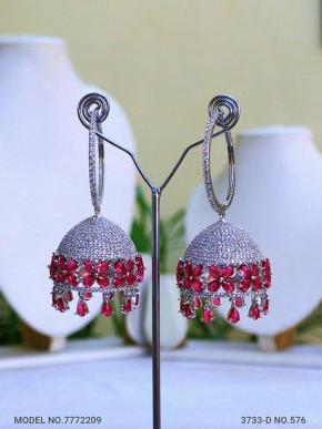 CZ Jhumka Earrings