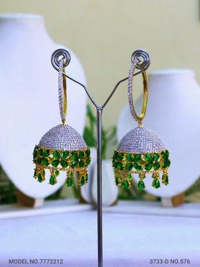 CZ Jhumka Earrings