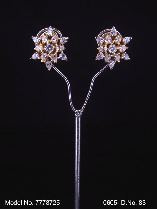 Ear jacket stud with original Zircon stone