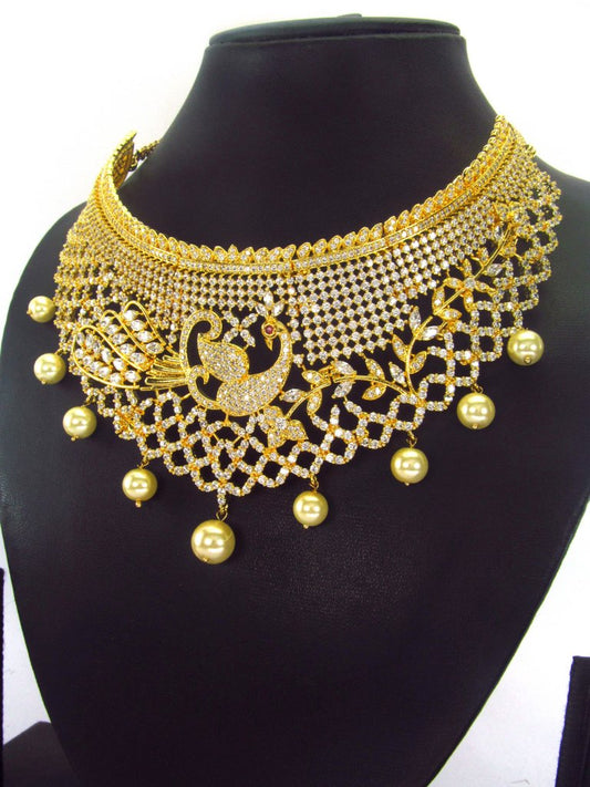 Articfical Diamond AD Necklace Set