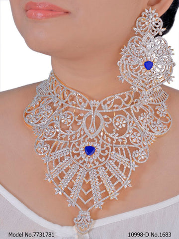 Articfical Diamond AD Necklace Set