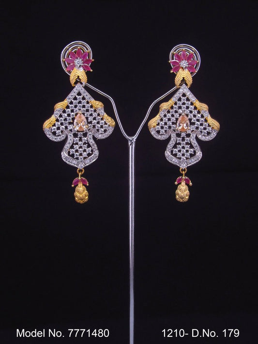 Cz Designer Long Earrings