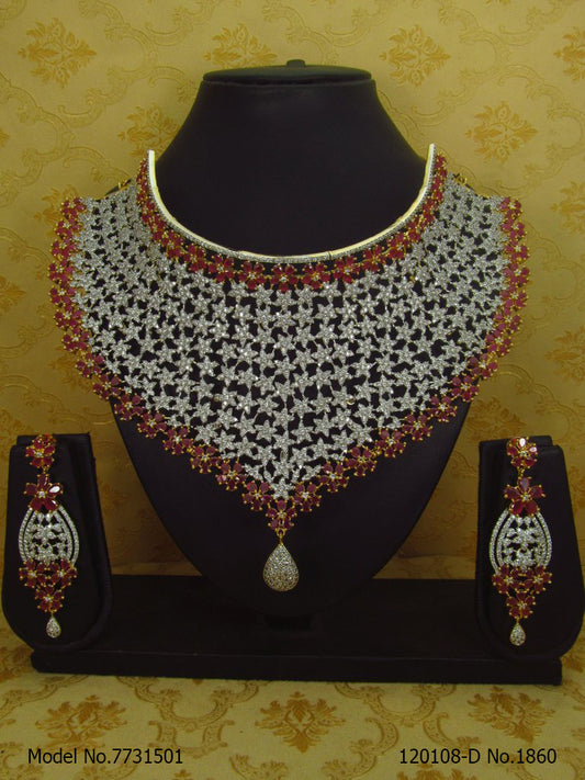 Articfical Diamond AD Necklace Set