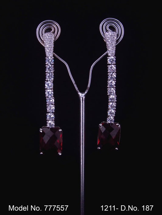 Cz Designer Long Earrings