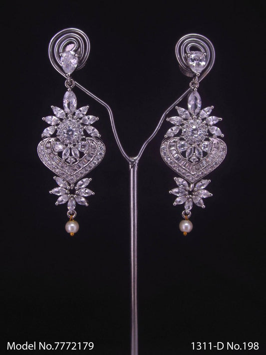 Cz Designer Long Earrings