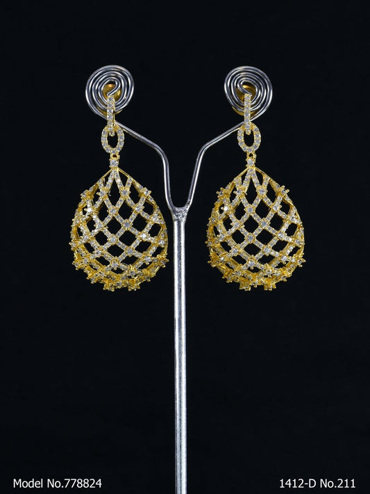 Cz Designer Long Earrings