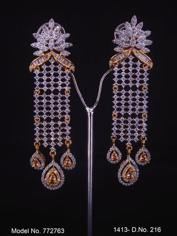 Real Zircon Long Fashion Earrings